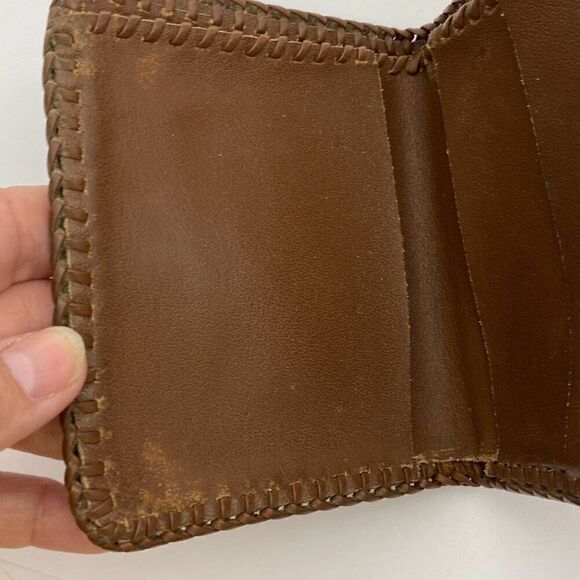 W.M. Vintage Men's Brown Hand-Tooled Freemasonry HandCrafted  Billfold Wallet - Picture 6 of 8